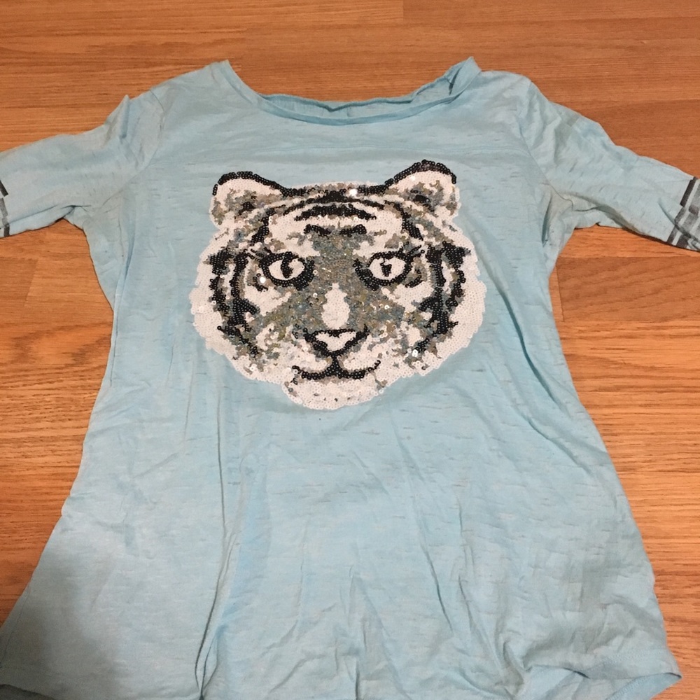 Justice Half Sleeve Tiger Top